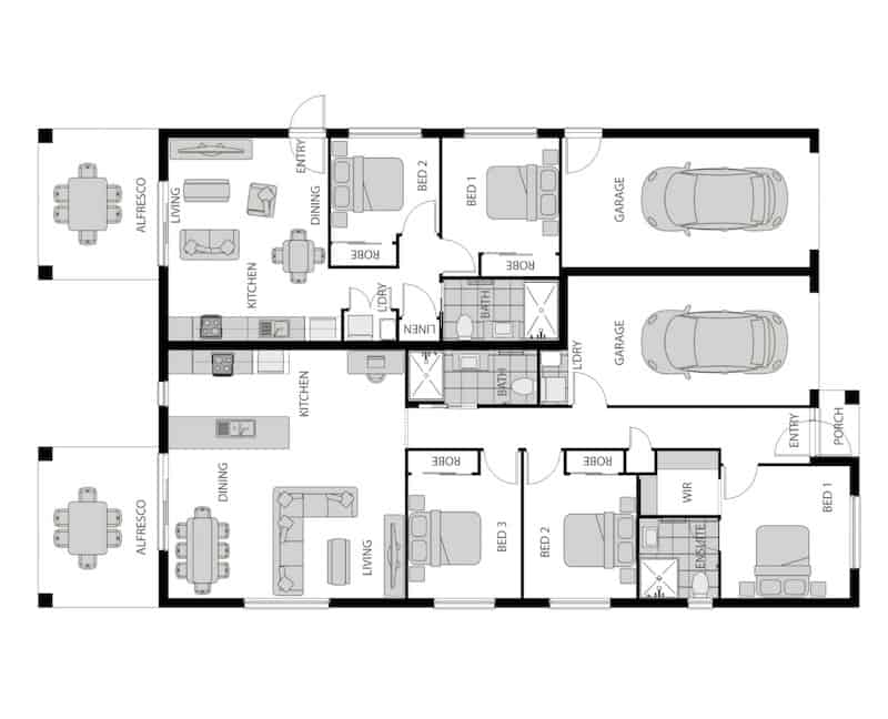 Dual Key Rutherford Floor plan