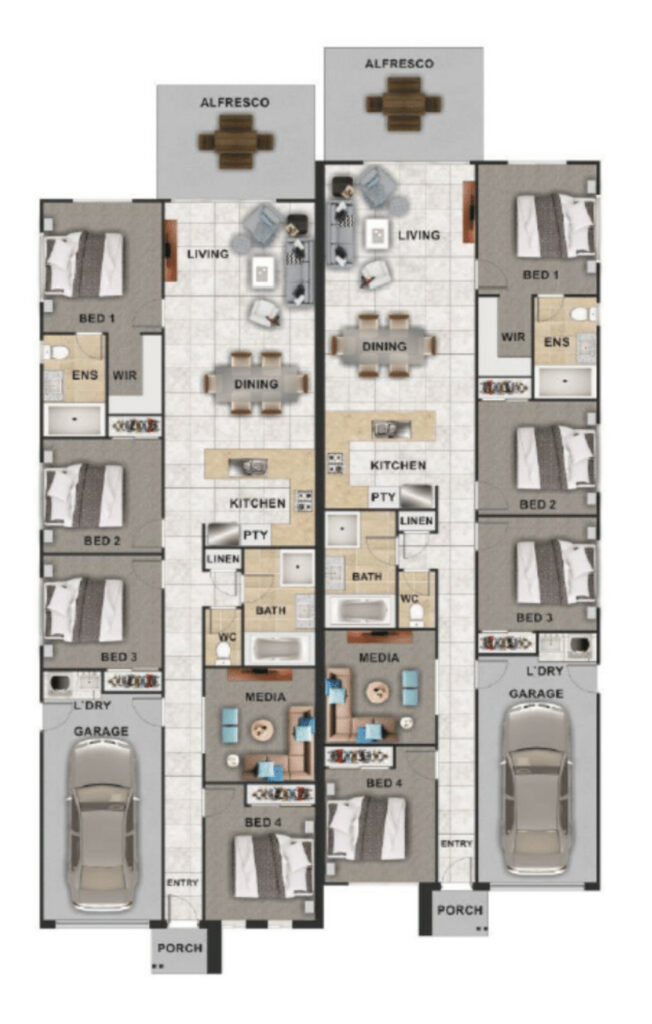 Duplex Hunter Valley NSW Floor Plan